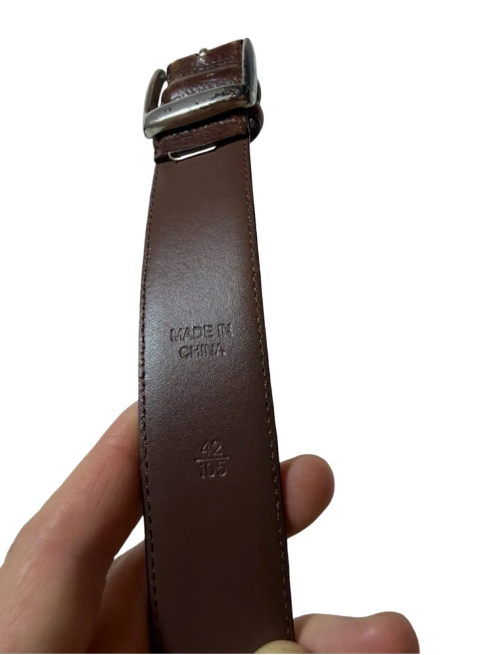 Polo Ralph Lauren Brown Genuine Leather Dress Belt Size 42